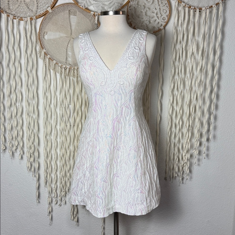 Lilly Pulitzer White Mini Dress with Subtle Pastel Accents